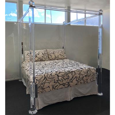 China Modern simple style gold stainless steel frame (other) adjustable saloon is furnished with luxurious double bed for sale