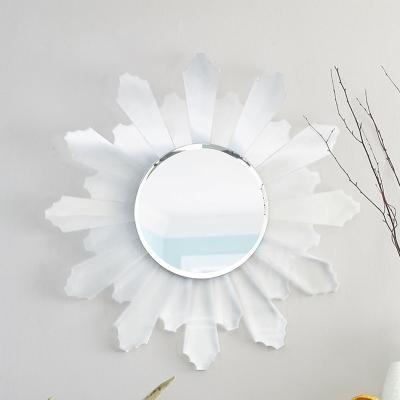 China Wall Decorative Minimalist Elegant Petal Shaped Bathroom Makeup Mirror for sale