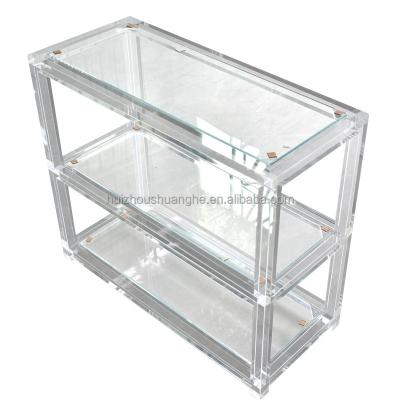 China Storage Toilet Rack Shelf Bathroom Shelves Shelf For Shoes Display Rack Acrylic Glass Shelf for sale