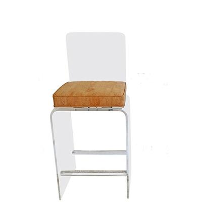 China Metal factory price velvet bar stool for luxury kitchen transparent acrylic bar chair for sale