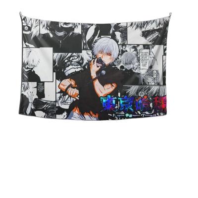 China Anime Tokyo Ghoul Tapestry Anime Wall Hanging Anime Gift Bedroom Background Birthday Party Decoration Psychedelic Living Room for sale