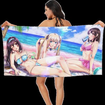 China Anime Lovely Girl Beach Towel Summer Towel Bad Cartoon Bikini Japanese Bathrobe Quick-Drying Swimming Towel Safe For Girl Kids for sale