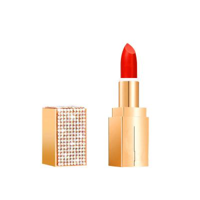 China New Private Label Small Gold Diamond Lipstick Waterproof Moisturizing Custom Lipstick Makeup Wholesale for sale