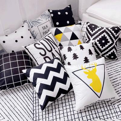 China Morden Anti-Static Hotel Print Cushion Cover Cushion Without Filler Block Print Pillow Case Nordic Cheap Pillow Case With Zipper for sale