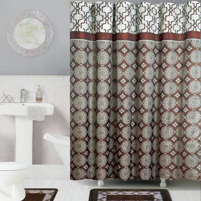 China 180*180CM Sustainable Fabric Shower Curtains , Recycled Rust Proof Bathroom Curtain With Hooks for sale