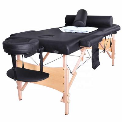 China Wooden Folding Portable Body Beauty Salon Massage Bed Massage Table for sale