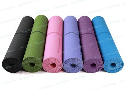 China 6mm TPE Eco Yoga Mat With Lines Position Comfortable Multifunction for sale