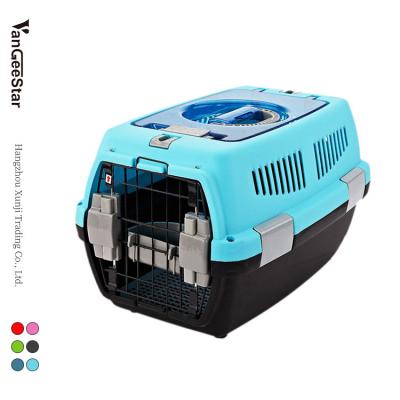 China Wholesale 2022 PP resin metal stocked hard-sided in stock other small dog squirrel cat travel cages carriers houses for sale for sale