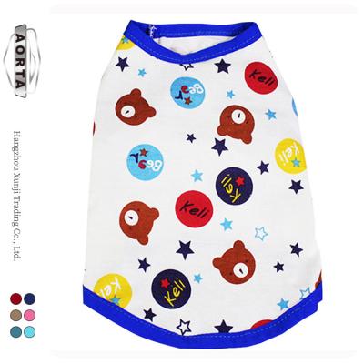 China Wholesale Fashion Viable Cute Cotton Print Full Cover Cartoon Spring Summer Puppy 100% Breathable Cloth Clothes For Teddy Dog for sale