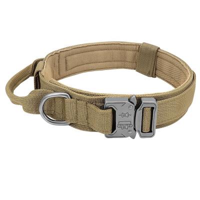 China Viable Durable Heavy Duty Metal Buckle Dog Metal Collar Tactical Puppy Training Collar for sale