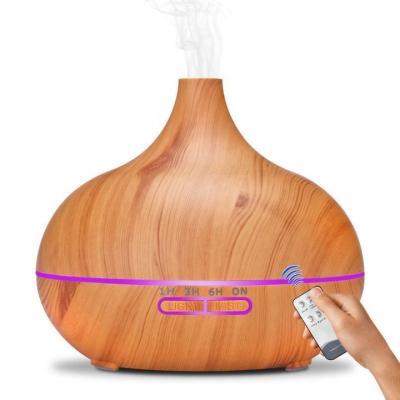 China AROMATIC Air Humidifier Wood Grain Aroma Diffuser Ultrasonic Essential Oil Diffuser for Home Aromatherapy 400ml Diffuser with 4 Timer and 7 Timer for sale