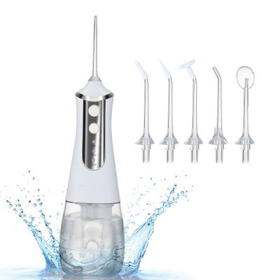 China Household 5 Modes OEM Oral Irrigator USB Rechargeable Water Flosser Spray 350ml Portable Waterproof Tooth Cleaner for sale