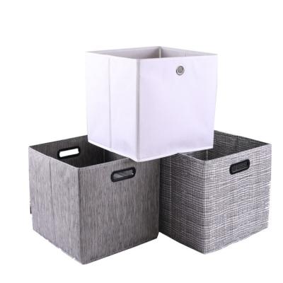 China Sustainable Non-Woven Fabric Eco-Friendly Folding Storage Box Set Home Closet Underwear Socks Bra Clothes Storage Box for sale