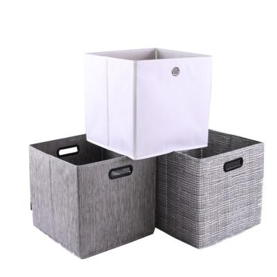 China Sustainable Living Room Storage Warm Non-woven Fabric Large Collapsible Foldable Children Kids Toy Organization Storage Box for sale