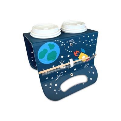 China Beverage Patent Take Away Paper Cup Holder To Go Cup Carrier For Coffee Cup for sale