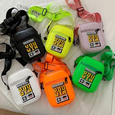 China 2020 Fashion Cute Casual Stylish Fluorescent Color Rectangle Handbags Mini Sports Messenger Bag Kids Handbags for sale