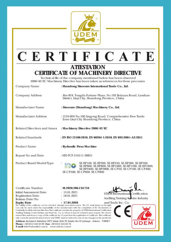 CE - Shandong Sinoeuro International Trade Co., Ltd.