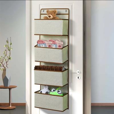 China Sustainable Non Woven multi-layer over the door hanging organizer dehind wall hanging storage bag with Hooks for sale