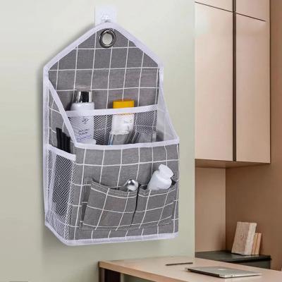 China Viable Detachable Hanging Bath Storage Basket Tissue Storage Boxes Box Organizer Basket Bags With Metal Frame for sale