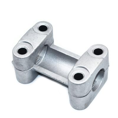 China Aluminum Alloy 1 Set Wholesale 22mm Motorcycle Silver Handlebar Bar Riser Clamp Adapter for sale