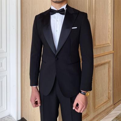 China High-end flat collar suit jacket simple trend wedding reception suit Asian men's factory wholesale high quality anti-shrink for sale