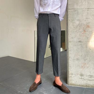 China Factory wholesale anti-pilling high quality Asian men's nine-cent pants office waist fit 9 casual pants trends for sale