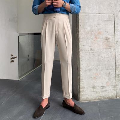 China Asian Factory Wholesale New High Quality Italian Men's Naples Straight-leg Pants Anti-pilling High-waisted Nine-Minute Sagging Pants for sale