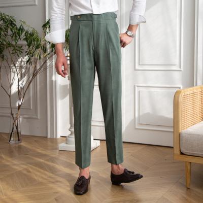 China Asian factory wholesale high quality new straight men's business pants naples pants woolen casual pants for sale