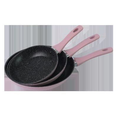 China New latest design 4lay viable popular multifunctional non-stick marble coating frying pan household non-stick frying pan for sale