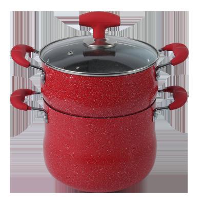 China OEM Sustainable Quality Aluminum Steamer Cooking Pot Double Layers Multifunctional Cookware Pot Set for sale