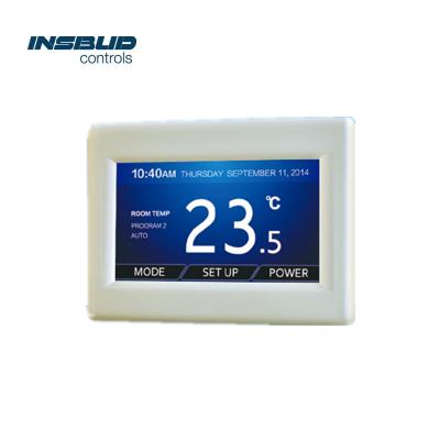 China Modern Color Touch LCD Programmable Electric Thermostat For Floor Heating Systems for sale