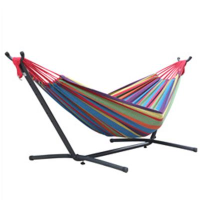 China Modern Double Garden Canvas Chair Stand Outdoor Camping Swings Hammock With Stand for sale