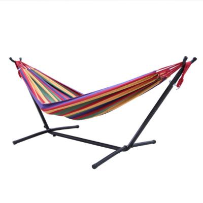 China Outdoor Indoor Outdoor Foldable 2 Person Double Wide Custom Hammock Outdoor Hammock With Steel Stand for sale