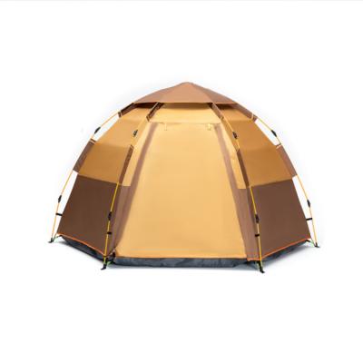 China Diamond Ground Nail Foldable Swag 4 Season Glamping Tent Luxury Resort Travel Motorcycle Hexagonal Tent For Camping for sale