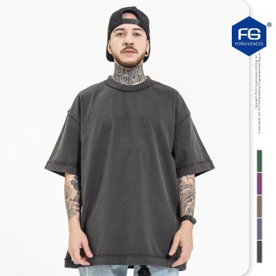 China Anti-wrinkle spring new Camiseta de hombre loose T-shirt men summer solid color shorts big and sleeve for sale