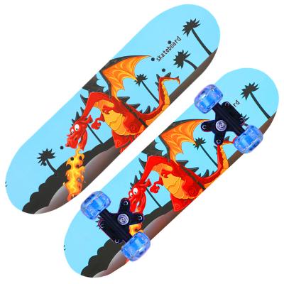 China Youth flash dual wheel children's skateboard primary four-wheel cartoon balancer youth skateboard for sale