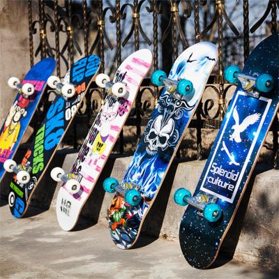 China Double Deformed Adult Professional Skateboard 80cm Four Wheel Skateboard Youth Beginner Kids Skateboard for sale