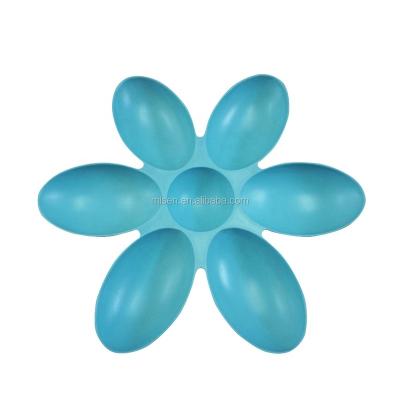 China New Design Sustainable Flower Shaped Bamboo Fiber Tray for sale