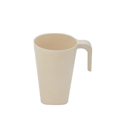 China MLS Sustainable White Bamboo Fiber Coffee Mugs With Handle for sale