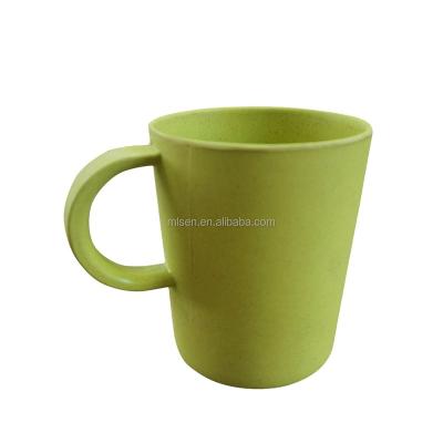 China Sustainable Biodegradable Colored Bamboo Fiber Mug With Handle for sale