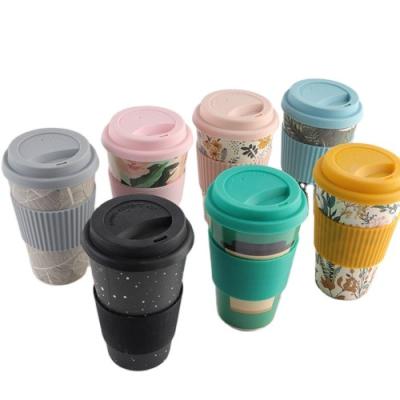 China MLS Eco - Friendly Bamboo Fiber Coffee Mug With Silicone Lid for sale