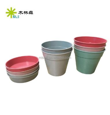 China Biodegradable popular design fiber biodegradable bamboo flower pot for sale