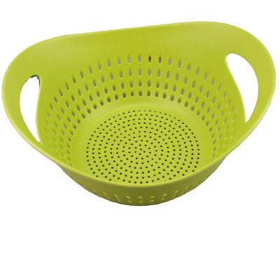 China Eco-friendly Stackable Bamboo Strainer Strainers Eco-Friendly Washing Colanders Fiber Basket for sale