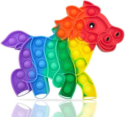 China Toy Horse Shape Push Poper Funny Educational Bubbles Toy Stress Relief Tool Autism Special Needs Kids and Adults Sensory Restless Person for sale