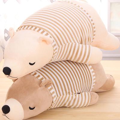 China Polar Bear Safety Stuffed Plush Animal Toy 14 Inch Small Brown Soft Cute Plushies Dolls Sleeping Animal Bear Stuff for sale