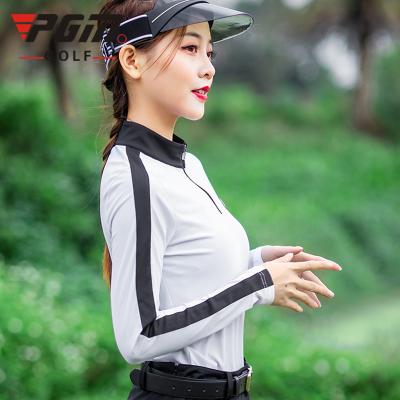 China PGM YF232 Summer Breathable Long Sleeve Zipper Collar Golf Quick Dry Shirt For Women for sale