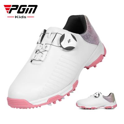 China PGM XZ153 Newcomer Rubber Teens Patented Anti-Slip Shoe Spike Waterproof Quick Lacing Golf Shoes for sale