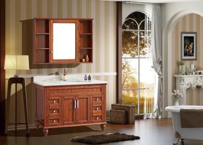 China Thick Solid Wood Vintage Bathroom Vanity With Strong DTC Hardware for sale