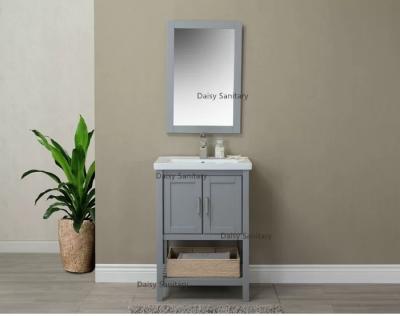 China Standing Wooden Bathroom Vanity Sets , Light Grey Unique Bathroom Vanities for sale