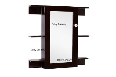 China Mirror Cabinets Freestanding Bathroom Vanity PVC And Wood Grain Material for sale